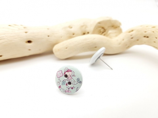 Preview: Meerjungfrau Knopf Ohrstecker Button